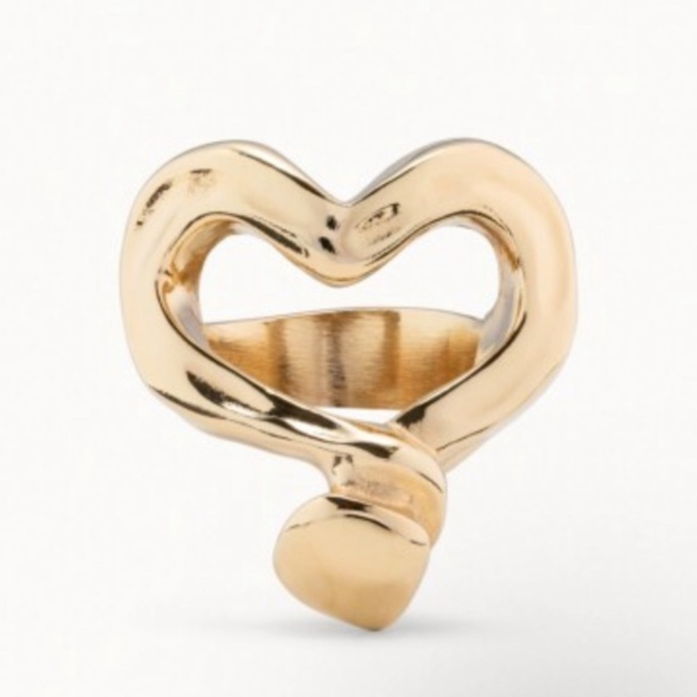 UNO de 50 Gold Heart Ring
